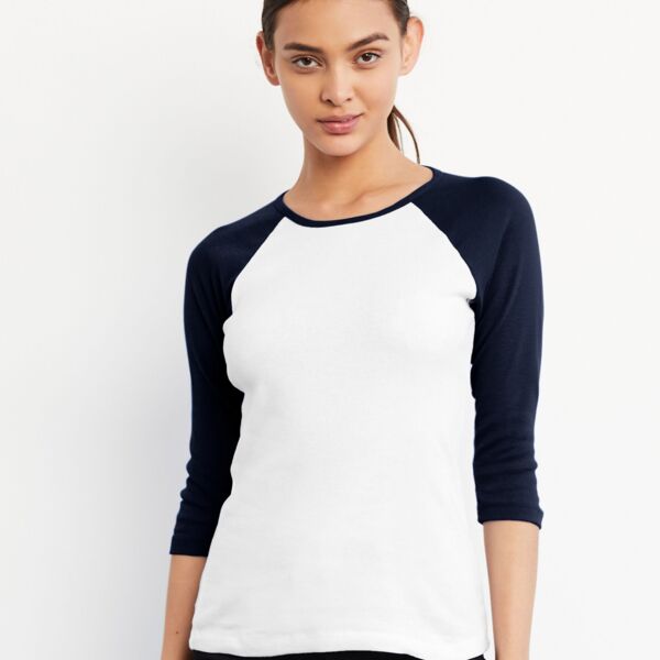 Bella + Canvas Bella Ladies 3/4 Sleeve Contrast T-Shirt BE2000 Bella Ladies 3/4 Sleeve Contrast T-Shirt Thumbnail