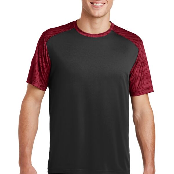 Sport Tek CamoHex Colorblock Tee ST371 CamoHex Colorblock Tee Thumbnail